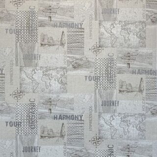 Обои Solo Voyage 168414-13 Винил на флизелине (1,06*10) Бежевый, Геометрия/Карты/Надписи