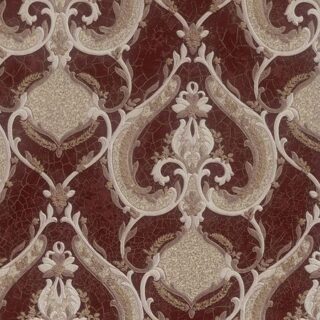 Обои Zambaiti Parati Magnifica M31913 Винил на флизелине (1,06*10,05) Красный/Золото/Бежевый, Штукатурка/Дамаск