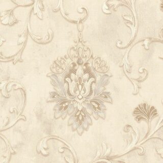 Обои Euro Decor Giardini Colibri 33713 Винил на флизелине (1,06*10,05) Бежевый, Дамаск