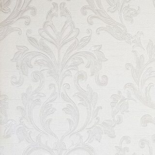 Обои Wiganford by Solo Safita AC20156 Винил на флизелине (1,06*10,05) Белый, Дамаск