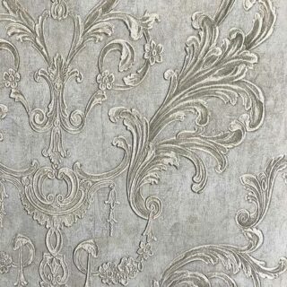 Обои Wiganford by Solo Elizabeth EL21704 Винил на флизелине (0,53*10,05) Голубой/Серый, Вензель