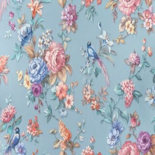 Обои Артекс New Look 5 10686-05 Винил на флизелине (1,06*10,05) Синий/Розовый, Птицы/Цветы