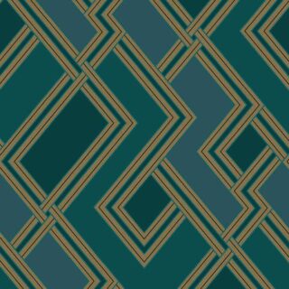 Обои Grandeco Asperia 177504 Винил на флизелине (0,53*10,05) Зеленый/Золото/Бирюзовый, Геометрия