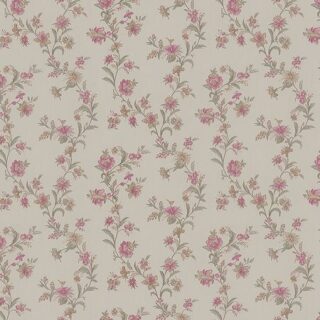 Обои Zambaiti Parati Satin Flowers 66853 Винил на флизелине (1,06*10,05) Белый/Зеленый/Розовый, Цветы