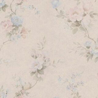 Обои Zambaiti Parati Satin Flowers 66861 Винил на флизелине (1,06*10,05) Бежевый/Голубой/Розовый, Цветы