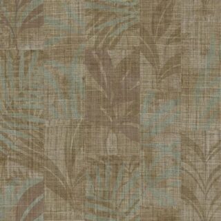 Обои Zambaiti Parati Trussardi VII 18913 Винил на флизелине (0,7*10,05) Коричневый/Бирюзовый, Геометрия/Листья/Рогожка