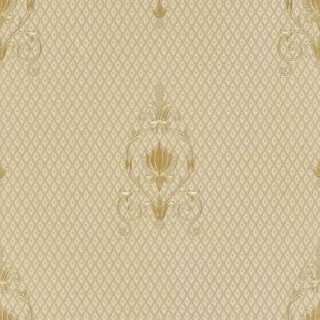 Обои Zambaiti Parati Tradizione Italiana 72019 Винил на флизелине (0,53*10,05) Бежевый, Вензель