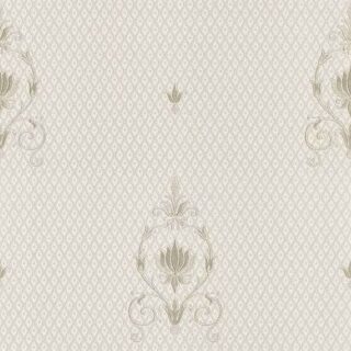 Обои Zambaiti Parati Tradizione Italiana 72018 Винил на флизелине (0,53*10,05) Белый, Вензель
