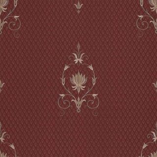 Обои Zambaiti Parati Tradizione Italiana 72015 Винил на флизелине (0,53*10,05) Красный, Вензель