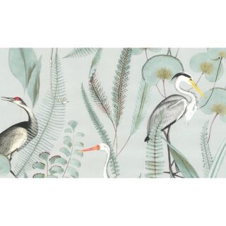 Обои Ugepa Eden M37404 Флизелин (0,53*10,05) Зеленый/Разноцветный, Птицы/Листья