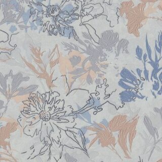 Обои Euro Decor Cosmea 9080-11 Винил на флизелине (1,06*10,05) Серый/Бежевый/Голубой, Цветы
