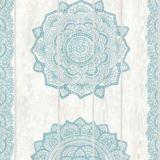Обои AS Creation Boho Love 36462-4 Винил на флизелине (0,53*10,05) Бирюзовый/Серый, Орнамент