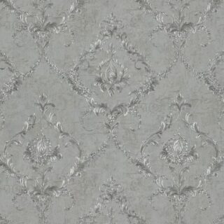Обои Fipar Amalfi R 23440 Винил на флизелине (1,06*10,05) Серый/Серебряный, Штукатурка/Дамаск