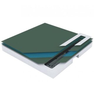 Душевой поддон из вспененного полистирола Pestan 120х120 Confluo Board Uni 40007822BG под плитку со встроенным душевым лотком Frameless Line Black Glass 550