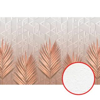 Фреска Ortograf Forma 32600 Фактура бархат FX Флизелин (4*2,7) Белый/Розовый, Геометрия/Листья