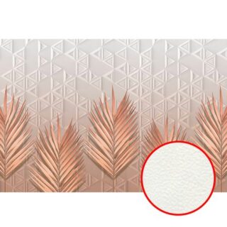 Фреска Ortograf Forma 32600 Фактура флок FLK Флизелин (4*2,7) Белый/Розовый, Геометрия/Листья