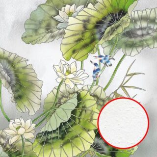Фреска Ortograf Grafika Natura 31521 Фактура бархат FX Флизелин (2,7*2,7) Зеленый/Серый, Цветы/Листья/Птицы