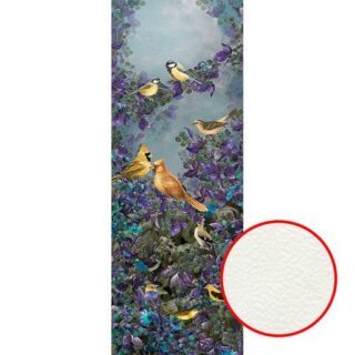 Фреска Ortograf Paradise 32220 Фактура флок FLK Флизелин (1*2,7) Фиолетовый/Зеленый/Желтый, Птицы/Листья