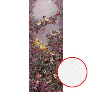 Фреска Ortograf Paradise 32222 Фактура бархат FX Флизелин (1*2,7) Сиреневый/Желтый, Птицы/Листья