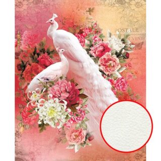 Фреска Ortograf Paradise 32227 Фактура флок FLK Флизелин (2,2*2,7) Красный/Белый, Птицы/Цветы
