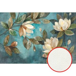 Фреска Ortograf Flower Dreams 31638 Фактура флок FLK Флизелин (4*2,7) Бирюзовый/Зеленый, Цветы