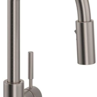Смеситель Rohl R7519 Lux с одним отверстием и вытяжным стержнем, nickel