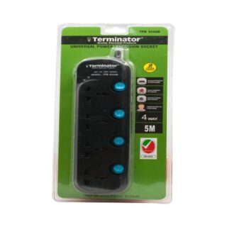 Terminator 4 Way Universal Power Extension Socket 5 Meter
